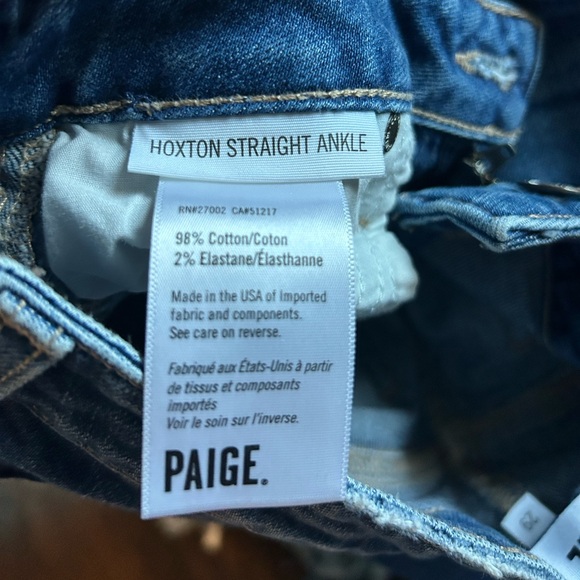 PAIGE Hoxton Straight Ankle Jeans, Size 29 - Picture 2 of 9